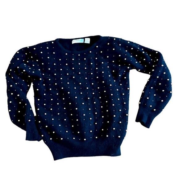 Vintage Black Wool with Gold Beading small i - Picture 1 of 6